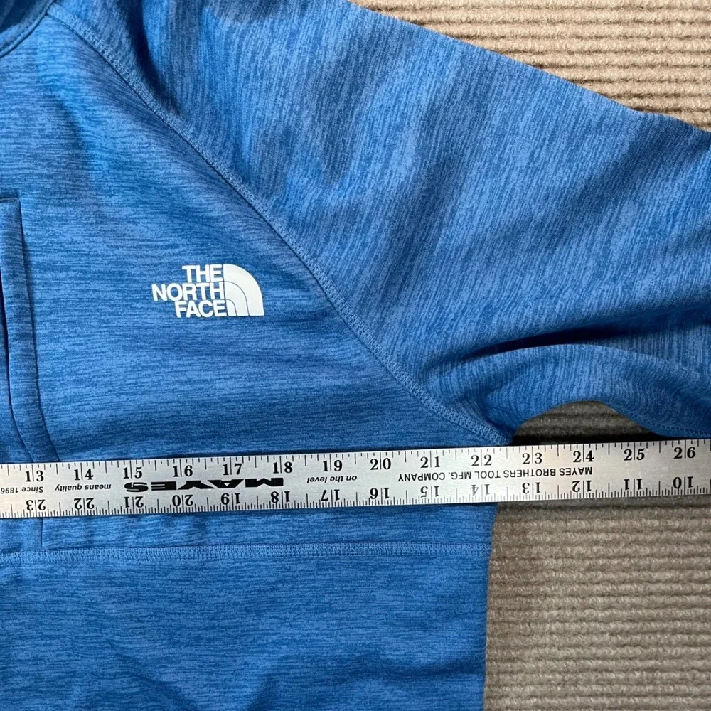 The North Face Mens Blue Heathered Quarter Zip Fleece Pullover Size Large